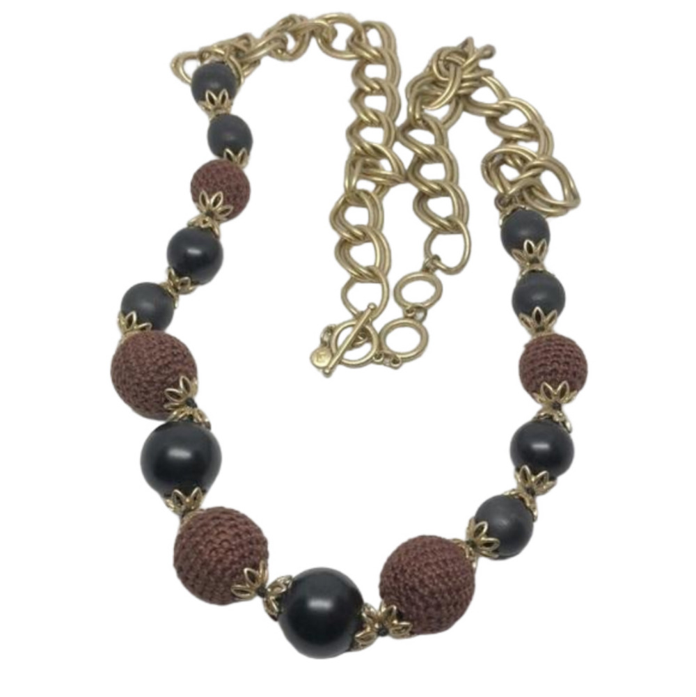 LIZ Claibrone chunky chain long statement beaded necklace